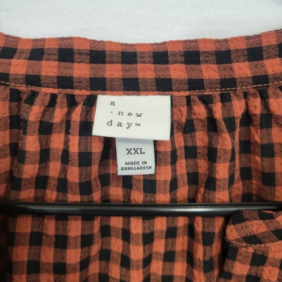 A New Day Gingham Casual Pull-Over Top size XXL - Picture 2 of 10